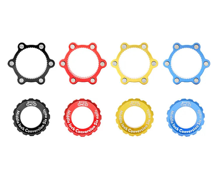 MUQZI Center-Lock Hubs To 6-Bolt Disc Brake Rotor Adapter Hubs Centerlock Converting Mount Adapter