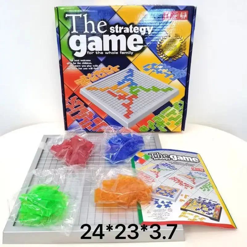 Educational Strategy Board Game for Kids Colored Squares Intellectual Puzzle Family Indoor Fun 2-4 Players Engaging Party Game