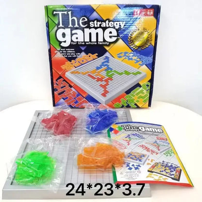Educational Strategy Board Game for Kids Colored Squares Intellectual Puzzle Family Indoor Fun 2-4 Players Engaging Party Game