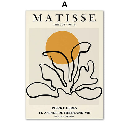 Abstract Wall Art Matisse Poster Line Face Coral Leaves Posters and Prints Canvas Paintings for Interior Pictures Room Art Decor