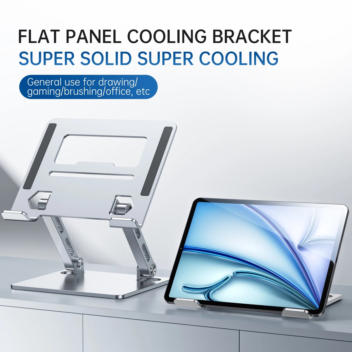 Tablet Stand, Swivel Tablet Stand with 360 Rotating Base, Adjustable Tablet Holder for Drawing, Compatible with iPad Pro/Air/Min