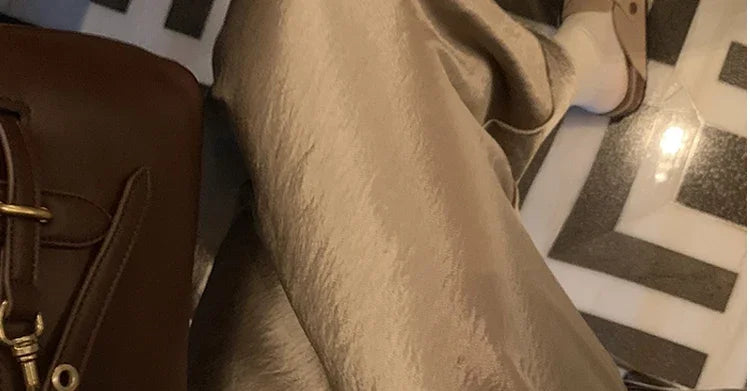 Maternity 2025 New Early Spring Vinegar Satin Covers Strap Slim A-line Long Skirt High Waist Drooping Fish Tail Youth Pregnancy