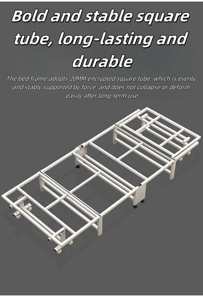 Luxurious White Bottom Frame Foldableing Bed New Thickeneded and Widened Lunch Break Foldableing Bed 60% off Bed