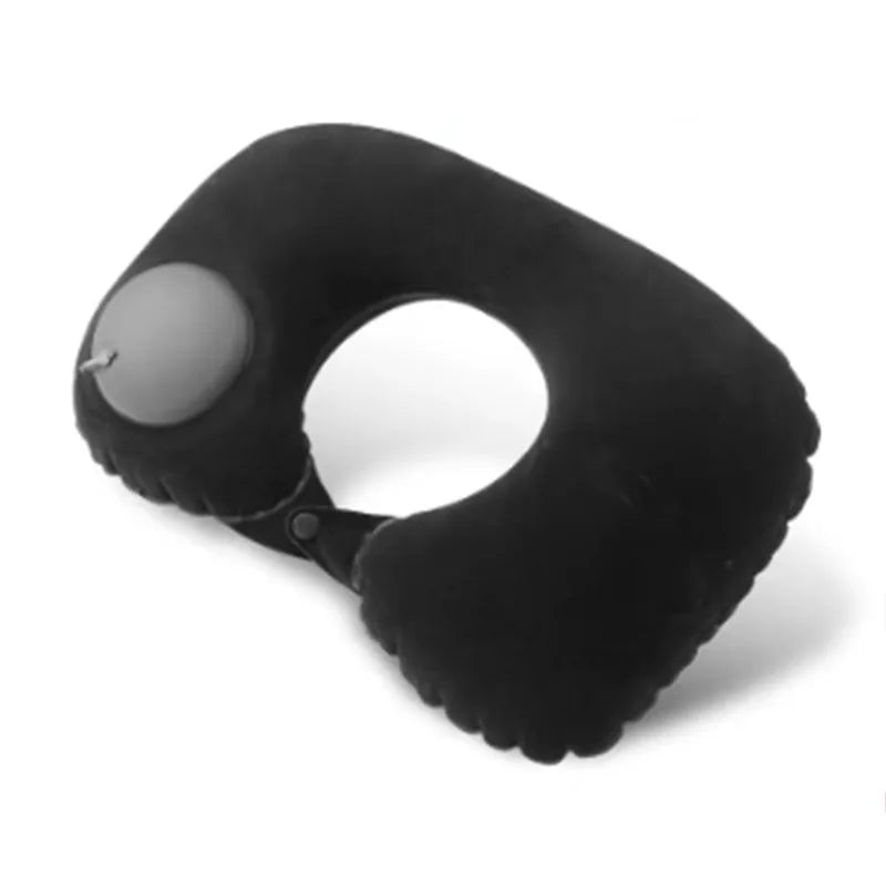 Pressurized inflatable U-shaped pillow, a magical travel neck pillow that is portable, flocked outdoor U-shaped neck pillow.pvc