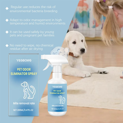 Long Lasting Pet Odor Eliminator Spray Destroys Urine Odors for Cats Dogs Scent Retention Formula Freshens Litter Boxes Beds