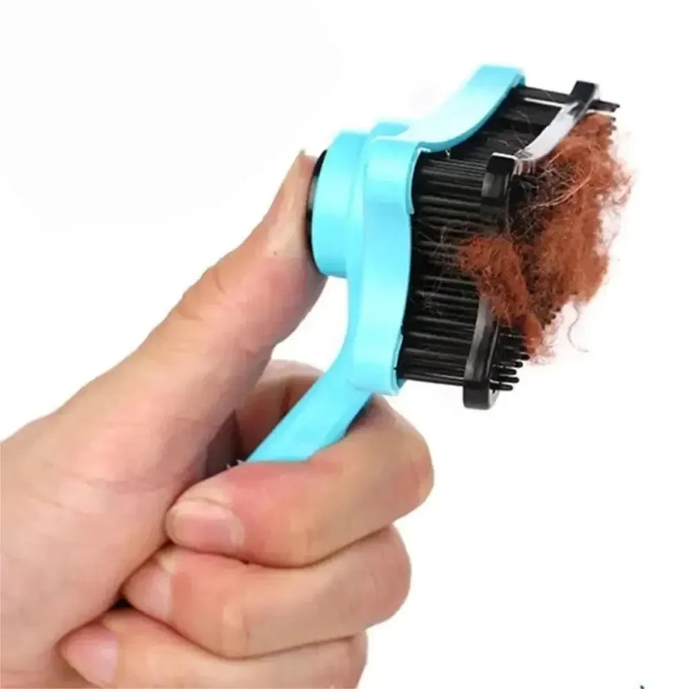 Pet Hair Removal Brush Gentle on Skin Static Free for Cats Dogs One Click Button Massage Comb Removes Loose Fur Static-free Bris