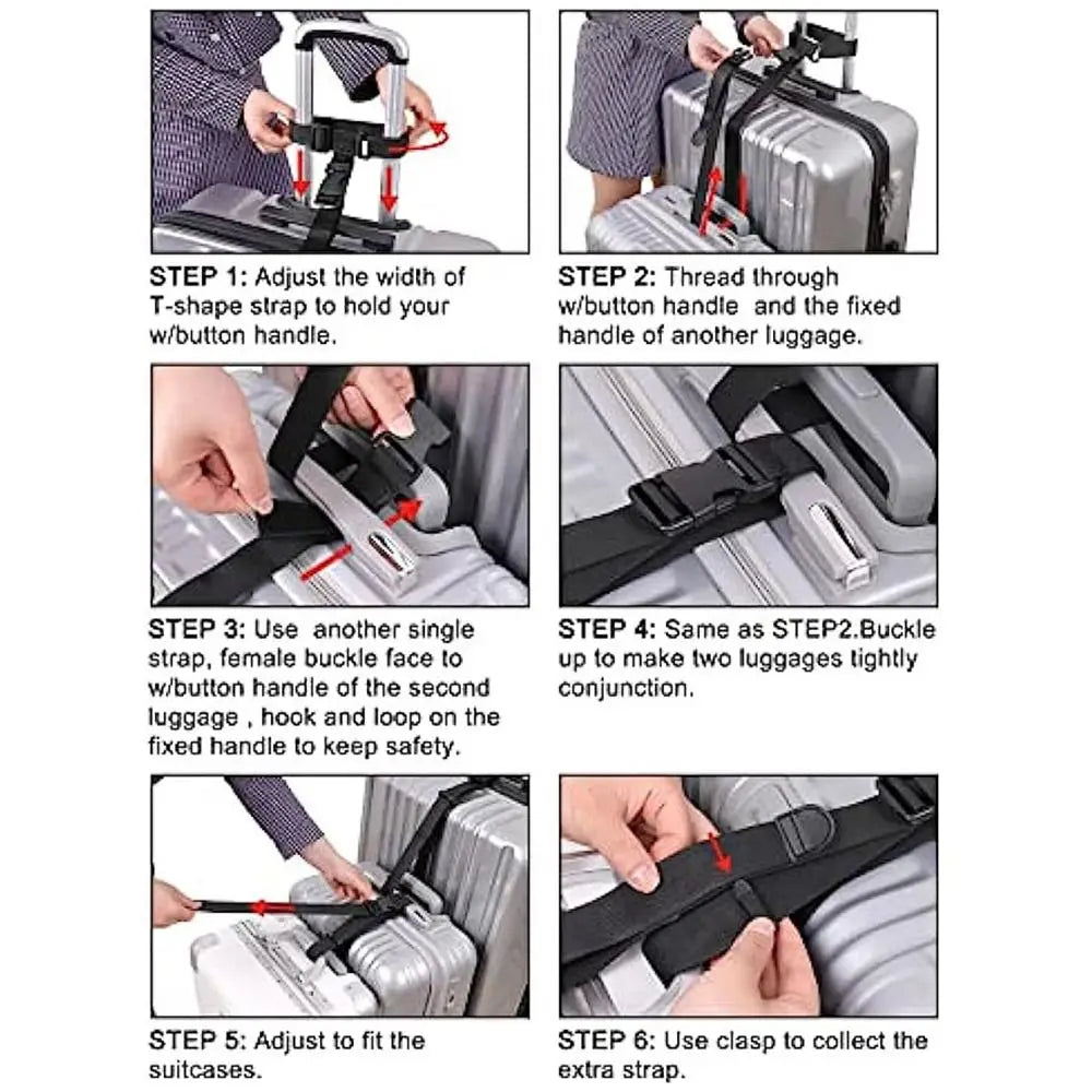 Luggage Straps  Adjustable Packing Straps Travel Attachment Accessories for Connect Your Three Luggage Together