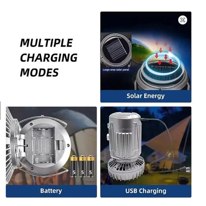 Camping, outdoor charging, horse light, solar fan, multifunctional emergency light, hanging lantern, emergency tent
