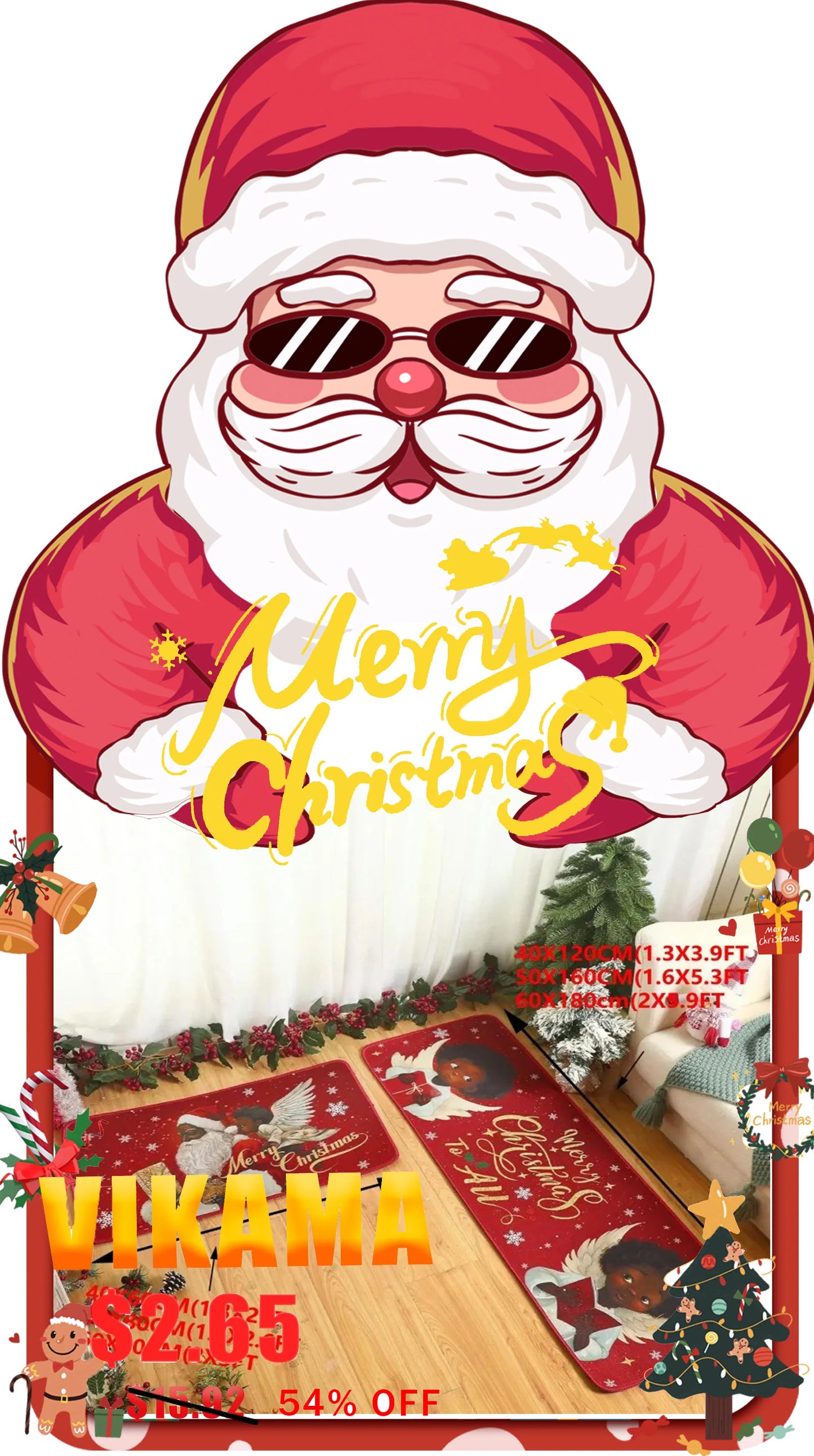 VIKAMA Retro Creative Wooden Long Floor Mats Modern Chinese Kitchen Carpet Bathroom Floor Mats Hallway Floor Mats Home Decor