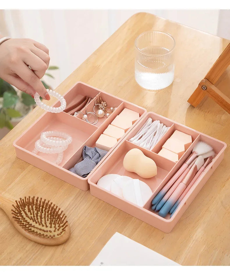 Desk Drawer Organizer Stackable Multi-cell Storage Box Tray Dressing Table Jewelry Organizer Makeup Organizer For Home Office
