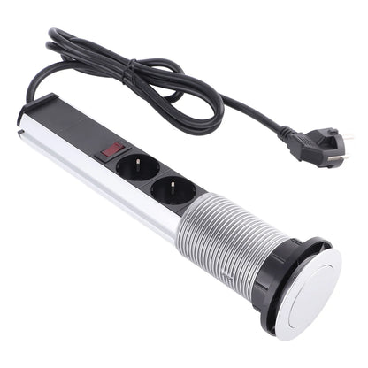 Recessed Pulling Pop Up Socket 3  Plugs and USB Aluminium Alloy Embedded Countertop Pop Up Outlet Socket AC250V 16A