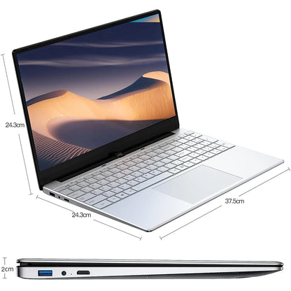 15.6 inch Laptop Computer intel Pentium 7505 Dual Core Laptops Windows 11 Pro Portable PC Gamer Notebook with Fingerprint Unlock