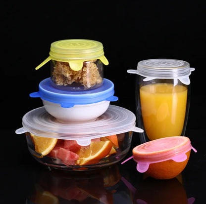 Silicone Cover Stretch Lids Reusable Durable and Expendable Lids Silicone Covers for Fresh Food Leftovers Keep Food Fresh