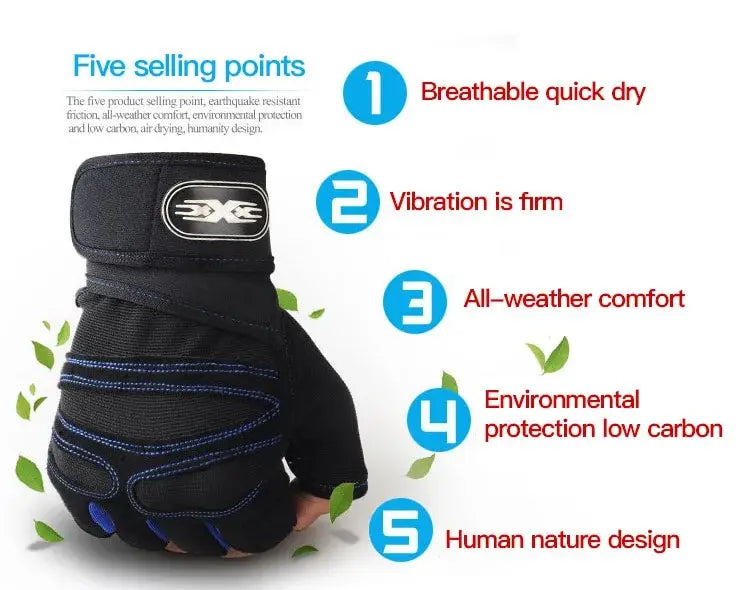 Men's Fitness Gloves Women's Fitness Weightlifting Wristband Gloves Fitness Training Sports Exercise Mountaineering Gloves