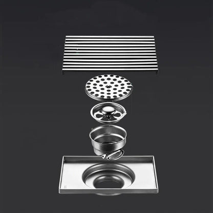 304 Stainless Steel Balcony Square Floor Drain Engineering Large Displacement Deodorant Floor Drain Outdoor Floor Drain