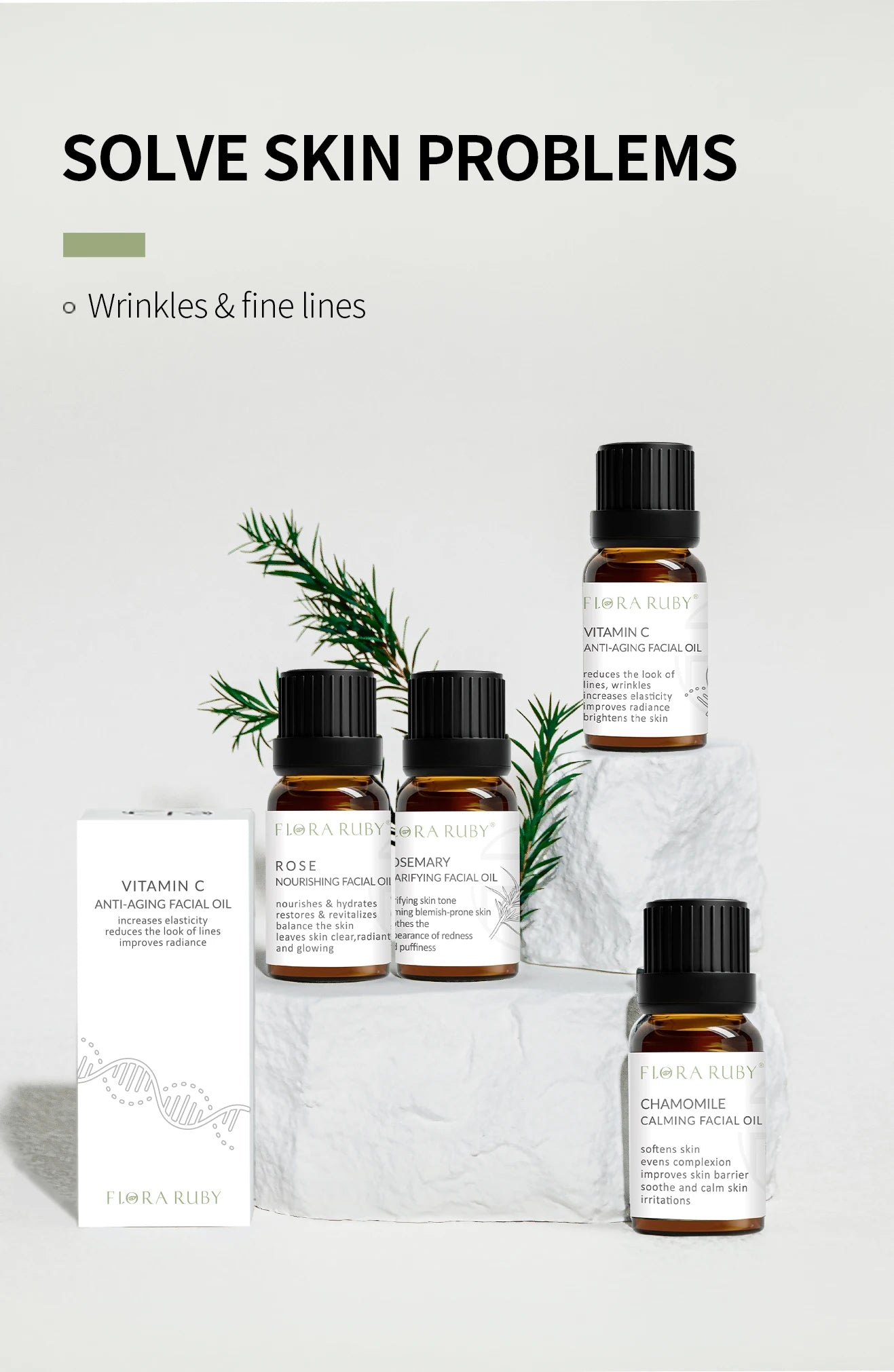 15Ml Essential Oils for Face 100% Natural Essential Oils Set  Vitamin C Facial Care Essence Oil Soothing Moisturizing Rose oil