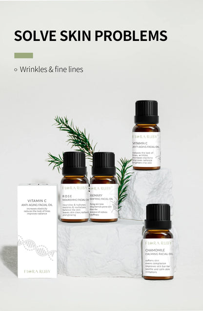 15Ml Essential Oils for Face 100% Natural Essential Oils Set  Vitamin C Facial Care Essence Oil Soothing Moisturizing Rose oil