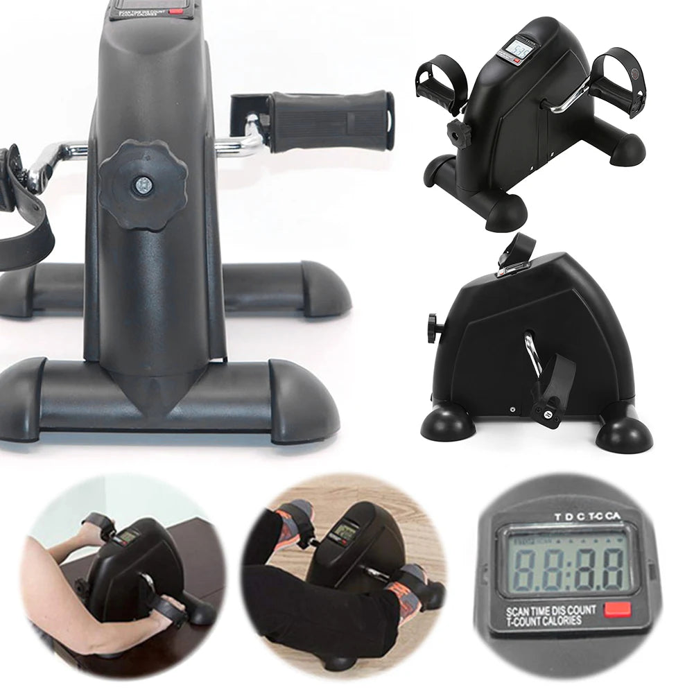 Mini Exercise Bike Peddler Exercise Bike Portable Foot Pedal Exercise Machine Adjustable Under Desk Bike LED Display for Seniors