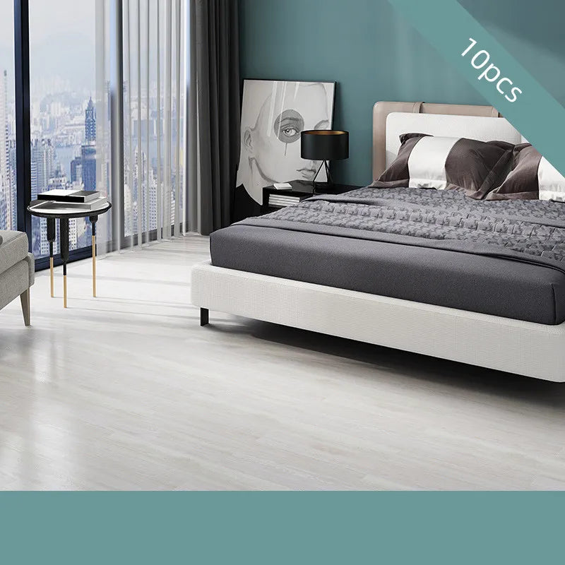10PCS 40x15cm Thickened Self-adhesive Wood Grain Floor Wallpaper Bedroom Decoration Floor Stickers Home Decor Floor Wallpaper
