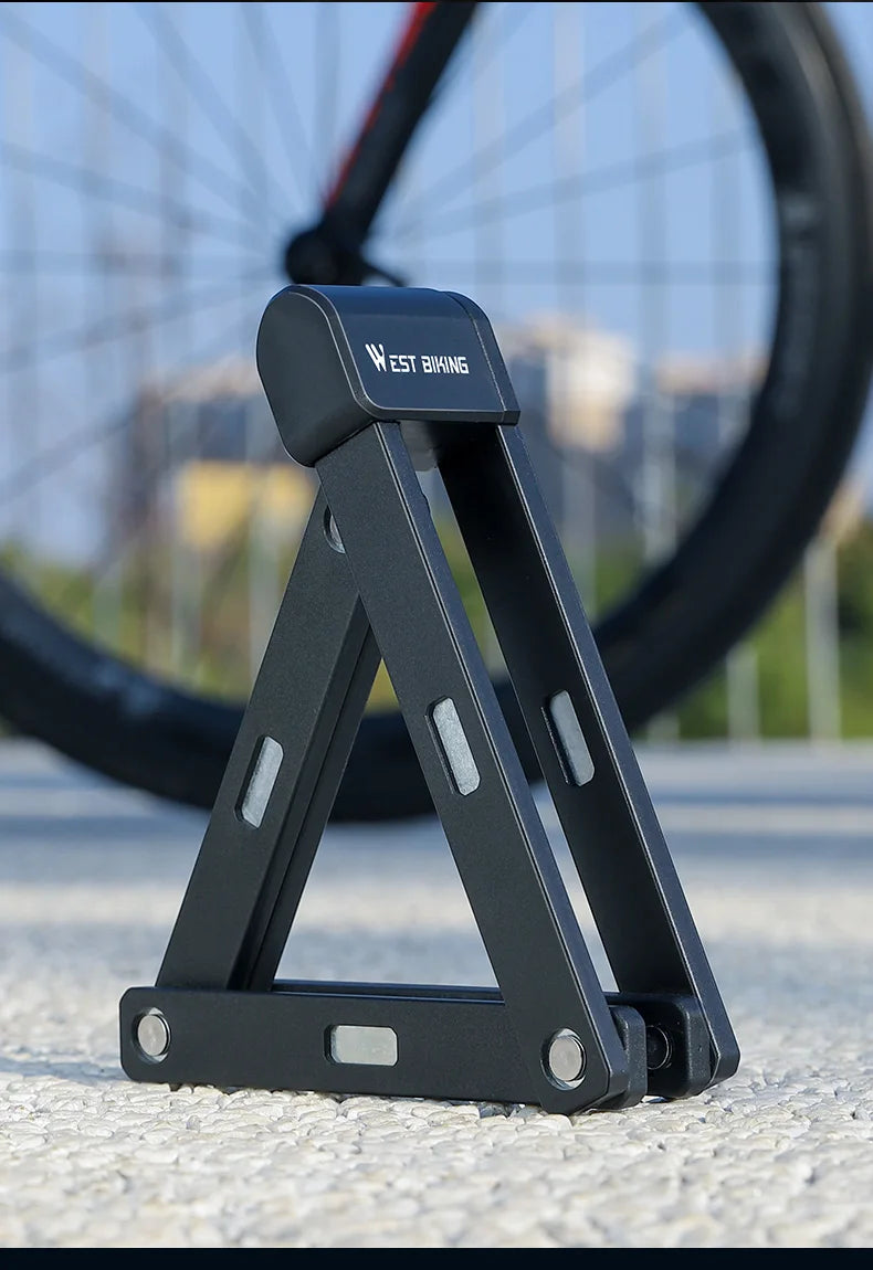 WEST BIKING Foldable Bicycle Lock Security Anti-theft Cycling Lock MTB Road Bicycle Accessories Scooter Electric Bike Chain Lock