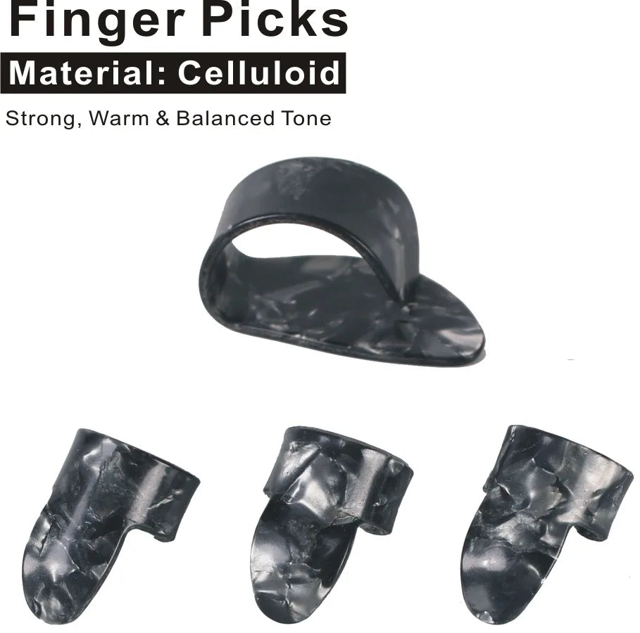 Guitar Slide, Set of 1 Acrylic Slide, 1 Steel Slide and 1 Brass Guitar Slide, Bonus 6 Pcs Guitar Picks, and 4 Finger Picks