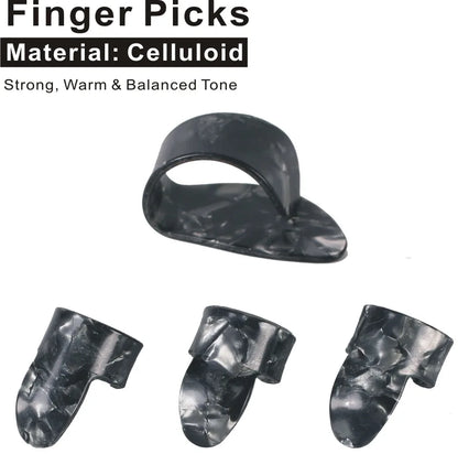 Guitar Slide, Set of 1 Acrylic Slide, 1 Steel Slide and 1 Brass Guitar Slide, Bonus 6 Pcs Guitar Picks, and 4 Finger Picks