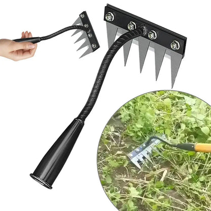 5/6/7/8 Teeth Agricultural Rake Soil Loosening Weeding Tool Manganese Steel Garden Weeding Rake Multi-use Agricultural Straw Hoe