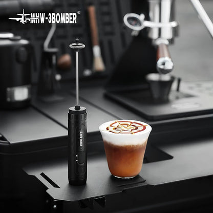 MHW-3BOMBER Official New Electric Milk Frother Handheld Wireless Blender Latte Cream Egg Beater Food Blender