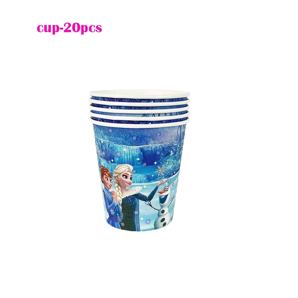 Birthday Disney Frozen happy party for party Disposable tableware girl fover party decor Snow Queen anniversary party Supplies