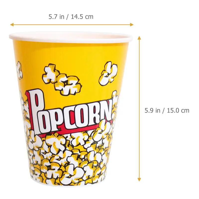 10Pcs Popcorn Bucket Snack Cup Party Favor Container Movie Night Treat Box Plastic Dinnerware Set Candy Holder Kids Supplies