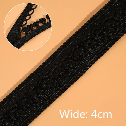 1 Yards Floral Embroidered Lace Ribbon DIY Apparel Sewing Fabric Gold Handmade Crafts Materials