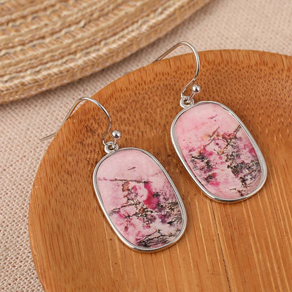 Bohemian earrings with pink gemstones are used as wedding or holiday gifts