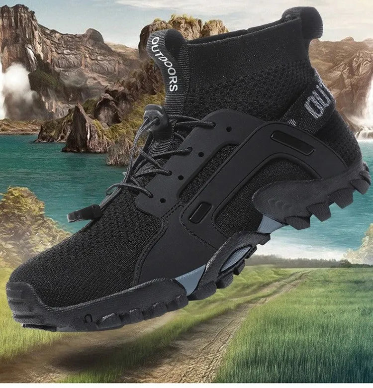 Men's Breathable Shoes Outdoor Non Slip Elastic Band Camping Shoes for Couples Athleisure Men's Shoes