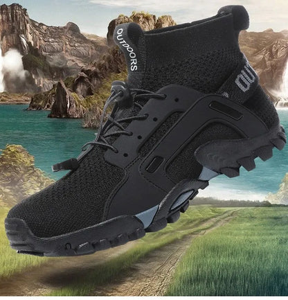 Men's Breathable Shoes Outdoor Non Slip Elastic Band Camping Shoes for Couples Athleisure Men's Shoes