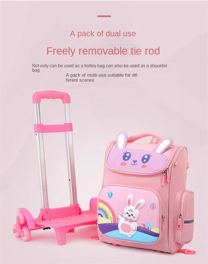 Kids Trolley Backpack For Girls Primary School Rolling Backpack for Boys School bag with Wheels School Wheeled Backpack Book Bag