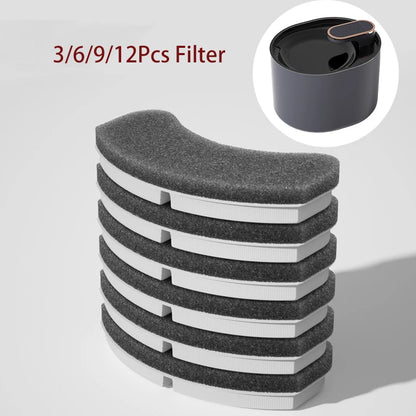 6/12pc Cat Water Fountain Replaced Filter Elements Activated Carbon Replacement Filters for Pet Fountain Feeders Accessories