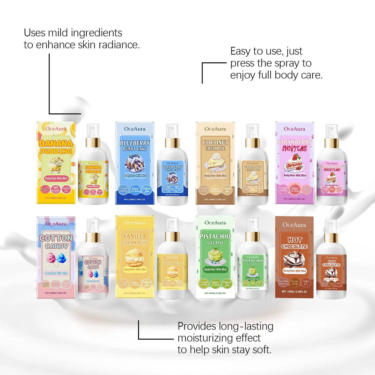 Original Body Moisturizing Spray Prevent Dry Skin Hair Lasting Fragrance  Improve Dry Rough Nourishing Face Body Skin Care 100ml