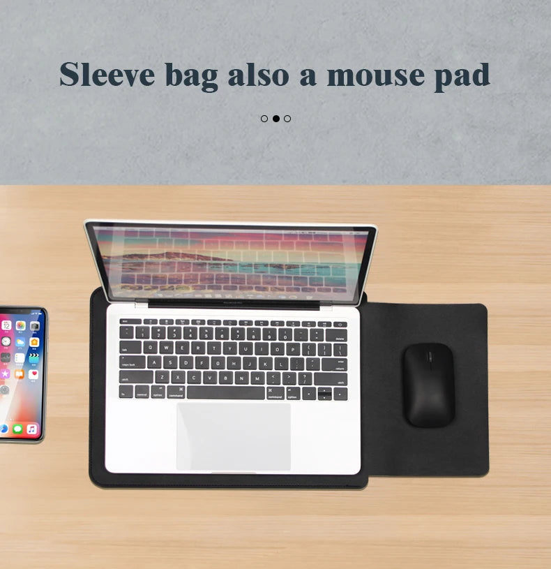 Laptop Bag, 13/13.3/14/15/15.4/15.6/16 Inch, Notebook Computer Mouse Pad, Pu Leather Bladder Bag, Computer Bag Accessories