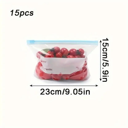 Leak proof freezer bag with zipper lock - reusable, fresh-keeping and sealed food storage bag, suitable for kitchen organization