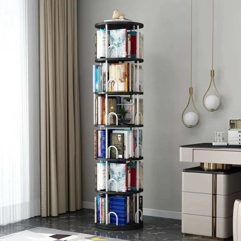 Modern Closet Bookcase Organizer Cabinet Display Rotating Bookcase Magazine Shelves Estante Para Livros Minimalist Furnitures