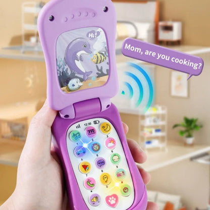 Simulation Phone Electronic Baby Cell Phone Toy Voice Toy Electronic Phones Musical Toys Safe Flip Cover