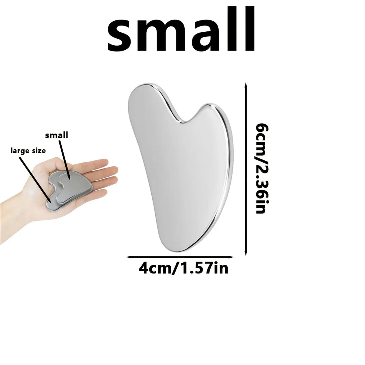 Facial Tool Gua Sha Board Beauty Skin Care Stainless Steel GuaSha Massage Tool Natural Universal Facial Silver Metal