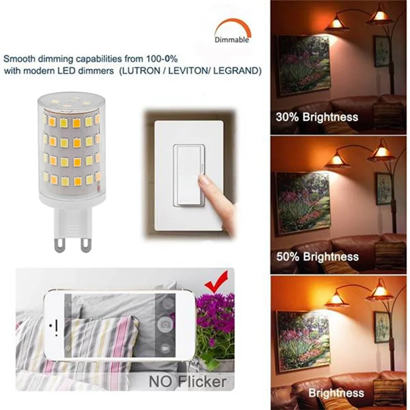 Emption!G9 LED Bulb Wifi Dimmable Smart Light 6W Halogen Light Voice Control Smart LED Bulbs 2700-6500K EU Plug