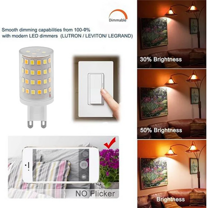 Emption!G9 LED Bulb Wifi Dimmable Smart Light 6W Halogen Light Voice Control Smart LED Bulbs 2700-6500K EU Plug