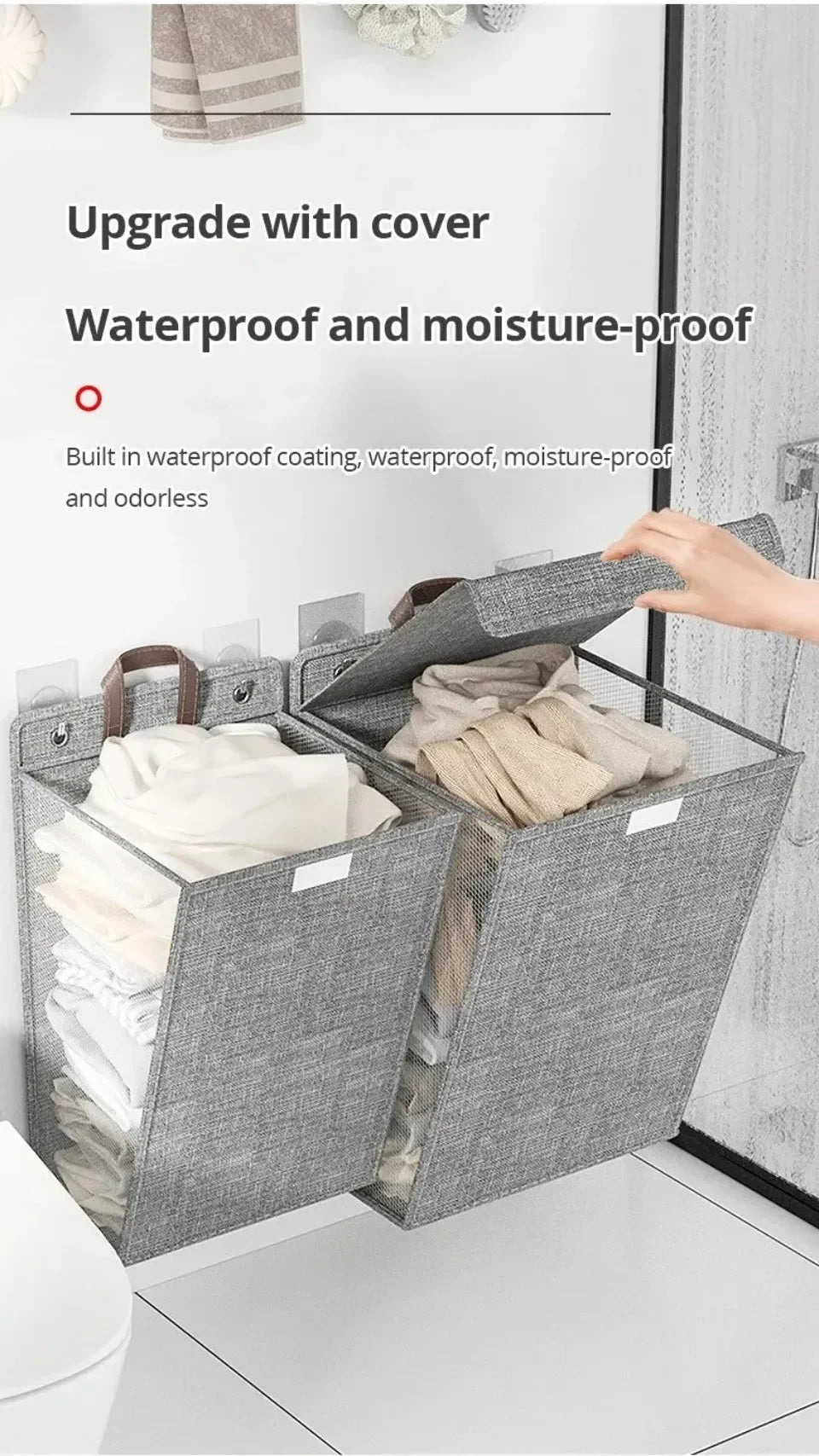 Household Laundry Baskets Foldable Bathrooms Laundry Baskets  Multifunctional Large Capacity Waterproof Clothes Storage Basket