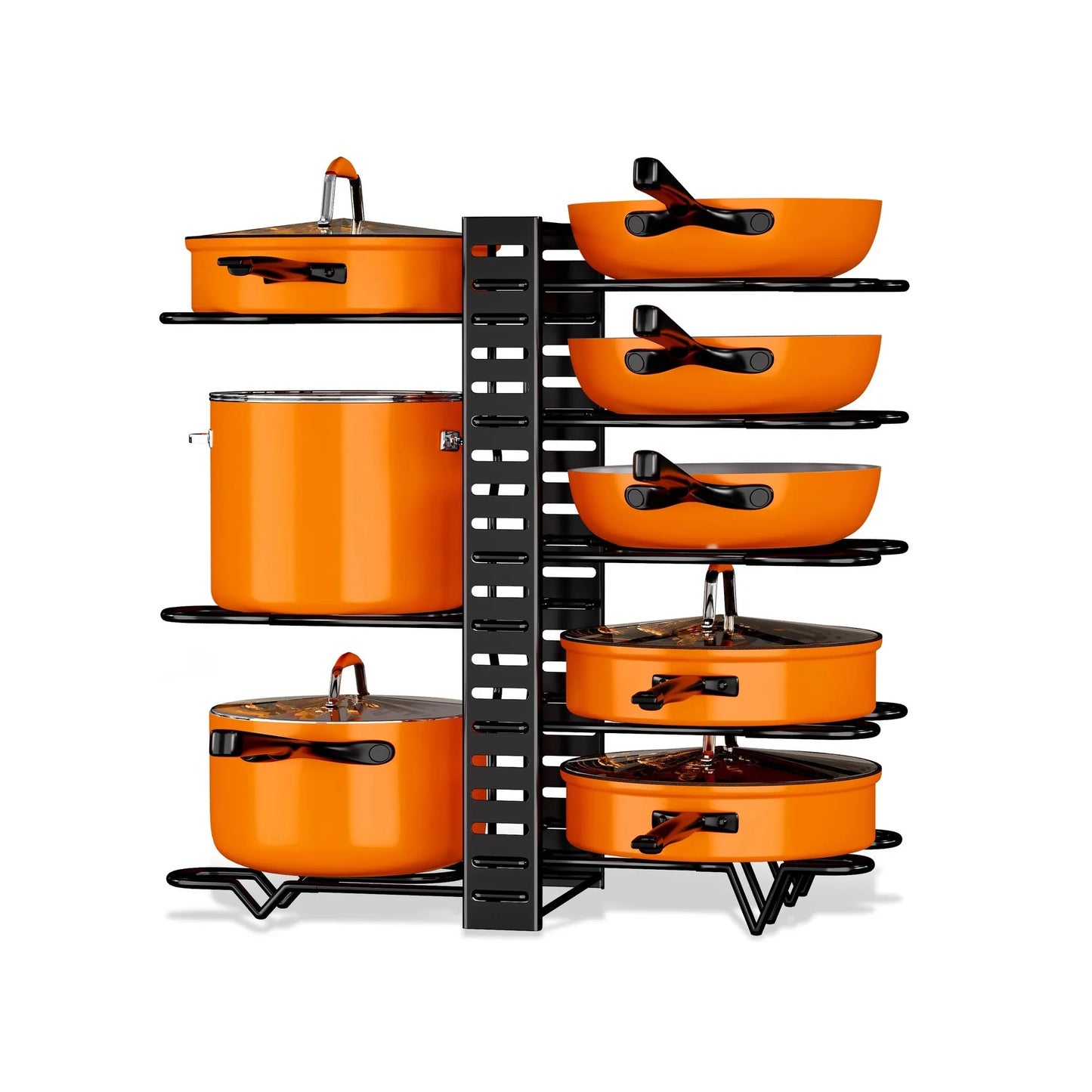 Pot Organizer Rack 8 Tiers Pots and Pans Organizer, Pot Lid Organizer for Kitchen Cabinet Cookware Organizers and Storage,Upgrad