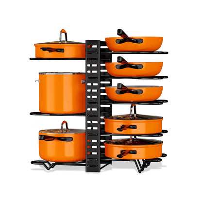 Pot Organizer Rack 8 Tiers Pots and Pans Organizer, Pot Lid Organizer for Kitchen Cabinet Cookware Organizers and Storage,Upgrad
