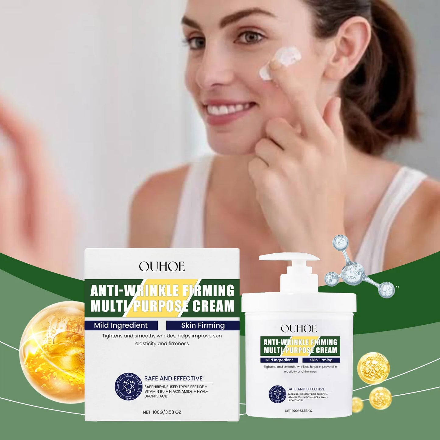 Soothing Lotion Lift Firming Reducing Fine Lines Tightening Deep Hydration Anti-Wrinkle Refreshing Moisturizer Face Body Cream