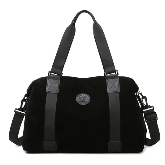 Men's Large Capacity Fashionable Short Distance Travel Totes New Suede Travel Handbag Women's Portable Sports and Fitness Bag