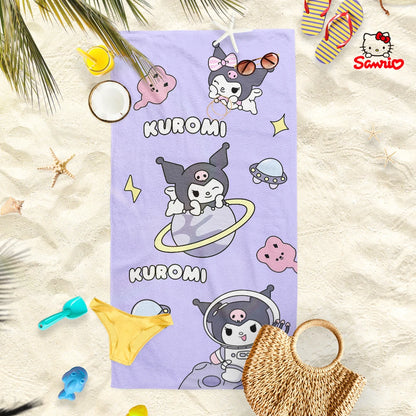Adorable Cartoon-Printed Beach Towels: PomPomPuu, Pochacco, Cinnamo, and Kitty Designs! Suitable for towels, bath towels